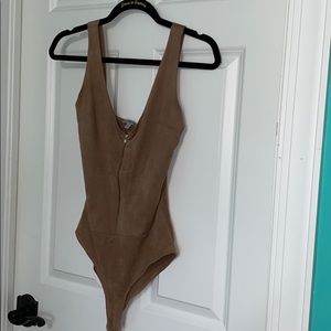 Tan Suede Bodysuit